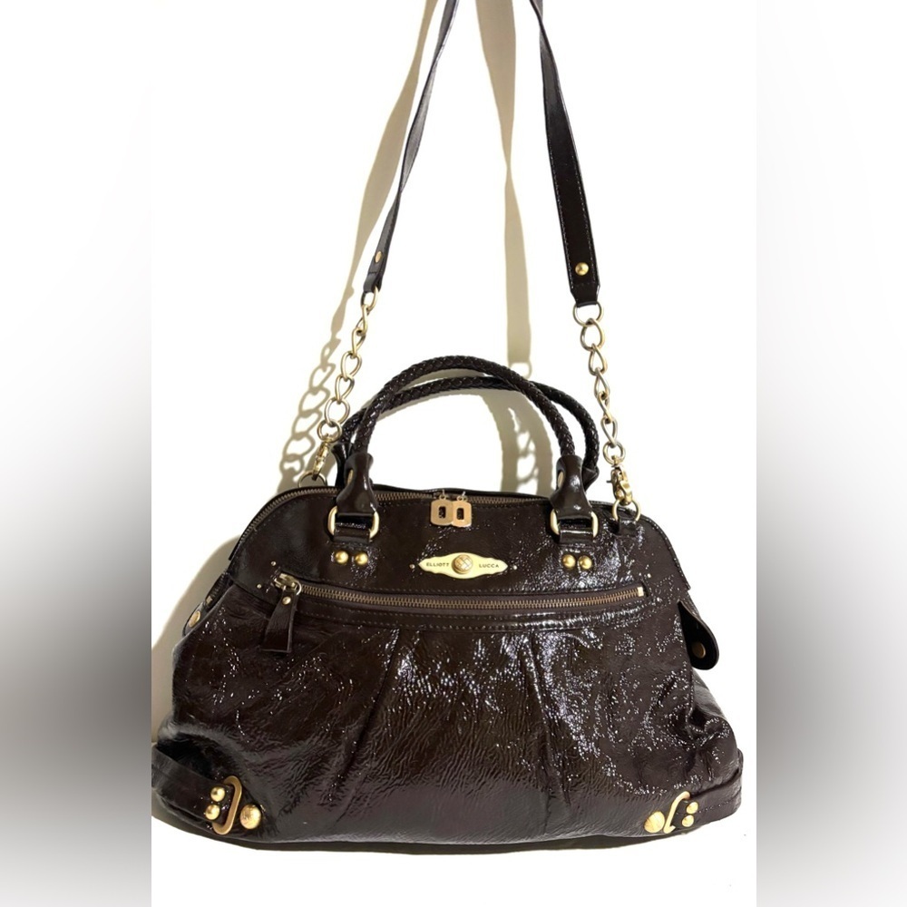 Elliott lucca metallic Elegant Brown Leather Handbag